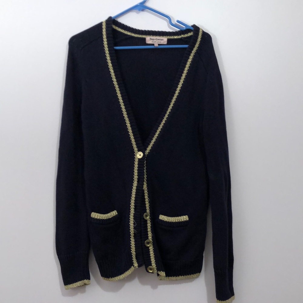 Juicy couture blue and grey button up cardigan size M